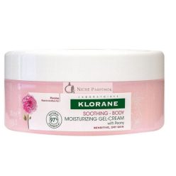   Klorane Nyugtató Testápoló Zselékrém Pünkösdi Rózsával Száraz Érzékeny Bőrre, 200ml