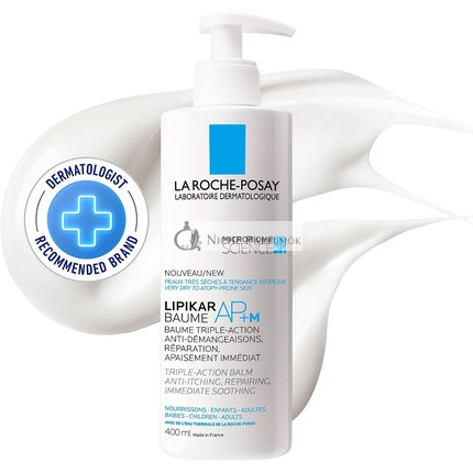 La Roche Posay Lipikar Baume AP+M Háromhatású Balzsam - Karcolás Elleni, Száraz Bőr Kiütések Ellen, Azonnali Megnyugtatás, 400ml
