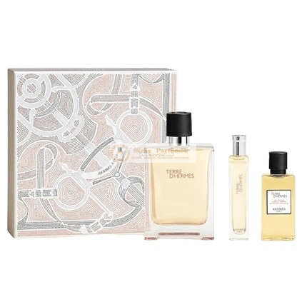 Hermès Terre D'Hermès Geschenkset - 100ml EDT Spray, 15ml EDT Spray und 40ml Duschgel