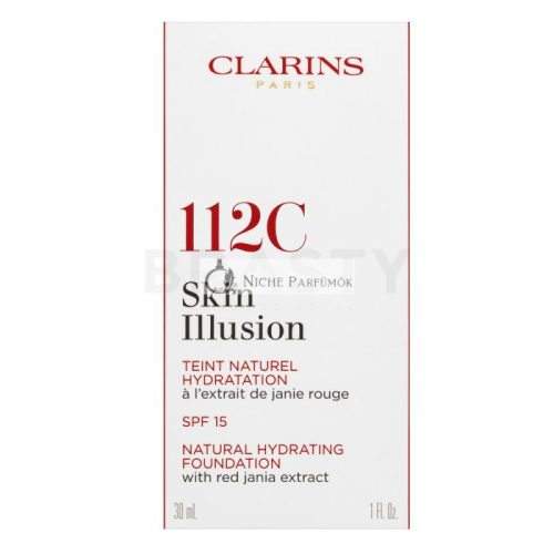 Clarins Skin Illusion Natural Hydrating Foundation Flüssiges Make Up mit Hydratationswirkung 112 Amber 30 ml