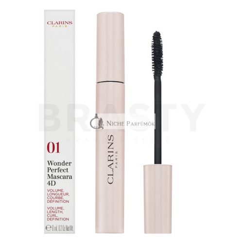 Clarins Wonder Perfect Mascara 4D szempillaspirál szempilla meghosszabbítására és göndörítésére 01 Perfect Black 8 ml