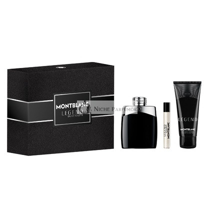 Mont Blanc Legend Set - Eau De Toilette Spray 100ml, Miniatur Eau De Toilette 75ml, Duschgel 100ml