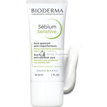 Bioderma Sébium Sensitive Nyugtató Hidratáló Krém Aknéra Hajlamos Bőrre 30ml