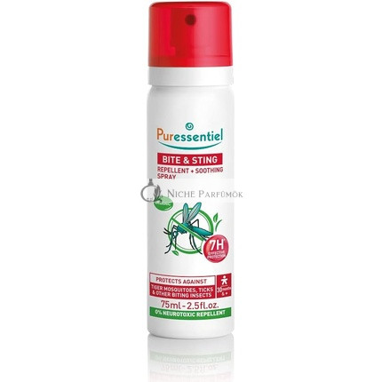Puressentiel Biss- und Stichschutz Beruhigungsspray 75ml - Mücken, Insekten, Fliegen, Zecken Abwehr - Wirksam bis zu 7 Stunden - 100% Pflanzlichen Ursprungs - DEET-frei - Kindersicher