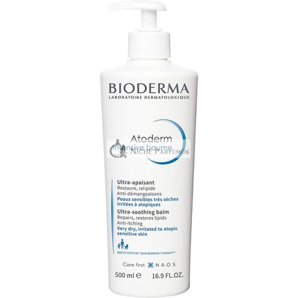 Bioderma Atoderm Intensive Balm Ultra-Nyugtató Emolliens Krém Nagyon Száraz Viszkető Ekcémás Bőrre, 500ml