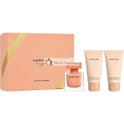 Narciso Rodriguez Narciso Ambree Szett: Eau De Parfum Spray 50ml, Testápoló 50ml & Tusfürdő 50ml