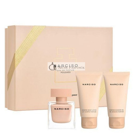 Narciso Rodriguez Poudree 3-teiliges Geschenkset EDP Spray, Lotion, Duschgel