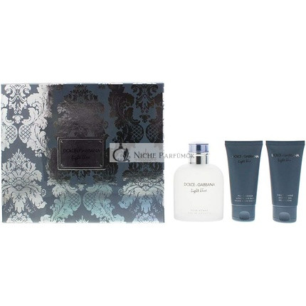 Dolce & Gabbana Light Blue Pour Homme Geschenkset, 125 ml Eau De Toilette + 50 ml Aftershave Balsam + 50 ml Duschgel