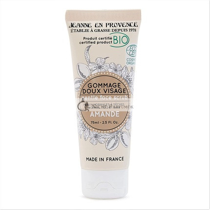 Jeanne En Provence Kímélő Mandula Arcradír Bio, 75ml, Franciaország