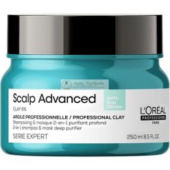   L'Oreal Professionnel Scalp Advanced, Professzionális Agyagos Anti-Olajos 2 az 1-ben, 250ml