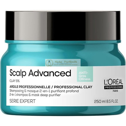 L'Oreal Professionnel Scalp Advanced, Professionelle Tonerde Anti-Fett 2-in-1, 250ml