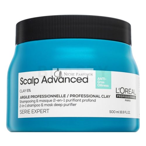 L´Oréal Professionnel Scalp Advanced Anti-Oiliness Professional Clay 2-in-1 Shampoo & Mask Deep Purifier sampon + maszk zsíros hajra 500 ml