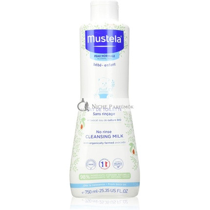 Mustela Reinigungslotion ohne Abspülen mit Bio-Avocado, 750ml