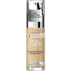   L'Oreal Paris True Match Flüssige Foundation Hautpflege mit Hyaluronsäure SPF 17, 30ml, 3W Goldbeige