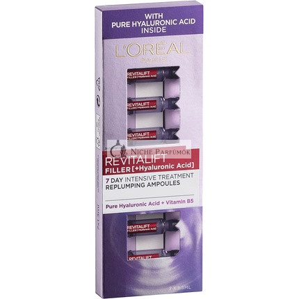 L'Oreal Paris Revitalift Filler Hyaluronsäure Auffüllampullen 7-Tage Anti-Aging Hautpflege, 1.3ml