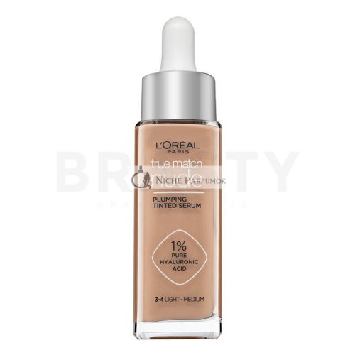 L´Oréal Paris True Match Nude Plumping Tinted Serum Serum für Einigung des farbigen Hauttones 3-4 Light Medium 30 ml