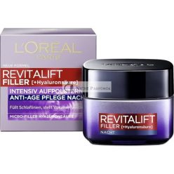   L'Oréal Paris Hyaluronic Éjszakai Krém Ránctalanító Arcpéldány Micro-Filler Hyaluronic Acid 50ml