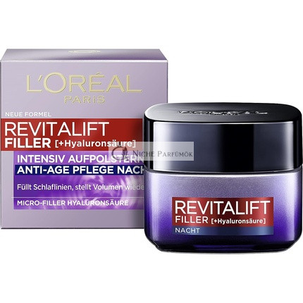 L'Oréal Paris Hyaluronic Éjszakai Krém Ránctalanító Arcpéldány Micro-Filler Hyaluronic Acid 50ml