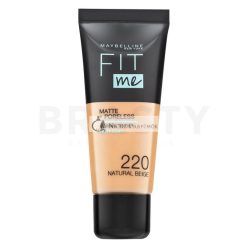   Maybelline Fit Me! Foundation Matte + Poreless folyékony make-up matt hatású 220 Natural Beige 30 ml