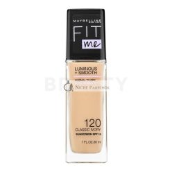   Maybelline Fit Me! Luminous + Smooth Foundation Flüssiges Make Up für eine einheitliche und aufgehellte Gesichtshaut 120 Classic Ivory 30 ml