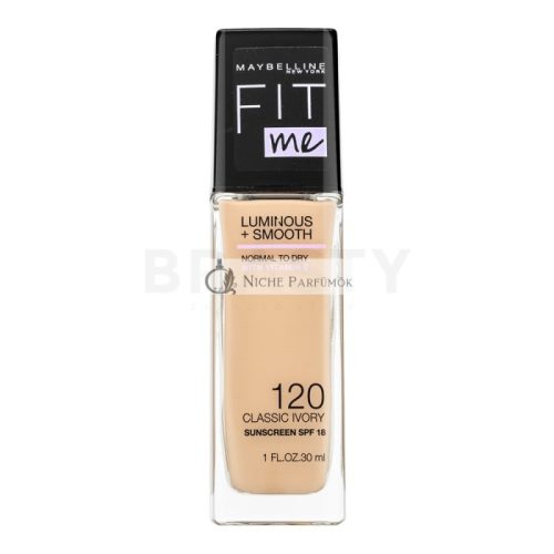 Maybelline Fit Me! Luminous + Smooth Foundation folyékony make-up az egységes és világosabb arcbőrre 120 Classic Ivory 30 ml