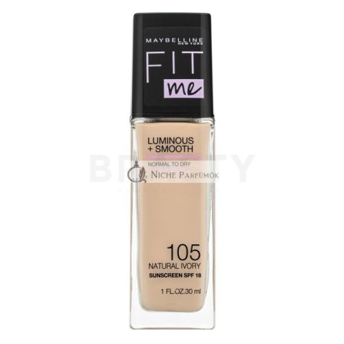 Maybelline Fit Me! Luminous + Smooth Foundation Flüssiges Make Up für eine einheitliche und aufgehellte Gesichtshaut 105 Natural Ivory 30 ml
