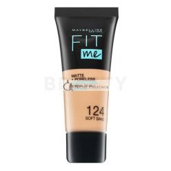   Maybelline Fit Me! Foundation Matte + Poreless Flüssiges Make Up mit mattierender Wirkung 124 Soft Sand 30 ml