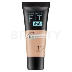  Maybelline Fit Me! Foundation Matte + Poreless Flüssiges Make Up mit mattierender Wirkung 112 Soft Beige 30 ml