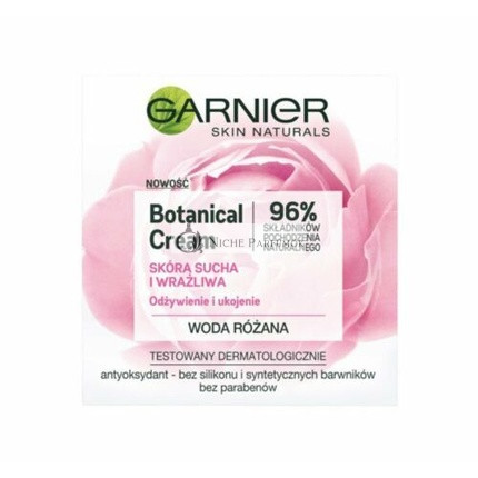 Garnier Botanikai Arckrém Rózsa Víz Száraz és Érzékeny Bőrre, 50ml
