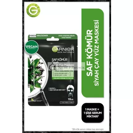 Garnier Skin Naturals Tuchmaske - Reines Aktivkohle, 28g