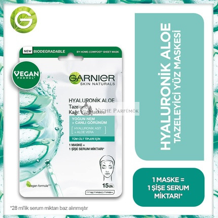Garnier Skin Naturals Hyaluron Aloe Szövetmaszk Aloe Vera Kivonattal