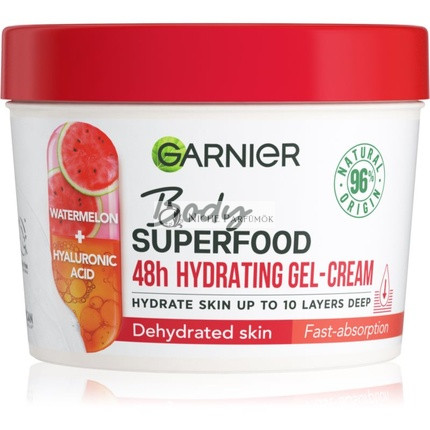 Garnier Superfood 48 órás Hidratáló Gélkrém - Görögdinnye, Hyaluronsav, 380ml