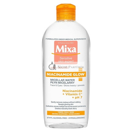 Mixa Niacinamide Glow Micellás Víz Niacinamiddal és C-vitaminnal, 400ml