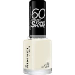   Rimmel London 60 Másodperc Szuper Fényű Körömlakk, 703 Fehér Forró Szerelem, 8ml