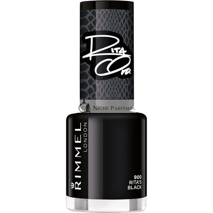 Rimmel London Rita Ora 60 Seconds Super Shine Körömlakk, 8ml, 900 Ritas Black