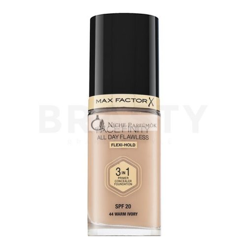 Max Factor Facefinity All Day Flawless Flexi-Hold 3in1 Primer Concealer Foundation SPF20 folyékony make-up 3 az 1-ben 44 30 ml