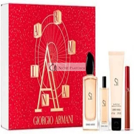 Giorgio Armani Si Ajándékcsomag Eau de Parfum 100ml, 15ml, Testápoló 75ml és Lip Maestro 6.5ml