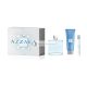 Azzaro Chrome Eau de Toilette - Friss férfi parfüm ajándékcsomag, 3.3 fl oz + utazó spray (0.34 fl oz) + illatos haj- és testsampon (2.5 fl oz)