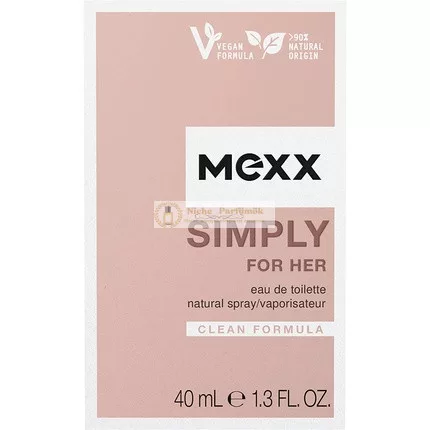 Mexx Simply for Her Eau de Toilette Frisch Blumig Elegant Für Damen Natürliche Vegane Formel Glasflasche 40ml