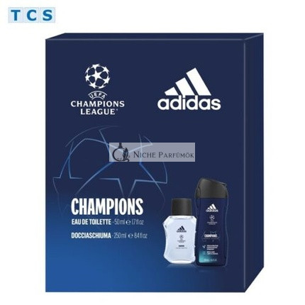 Adidas UEFA Champions Ajándékcsomag EdT Spray 50ml, 2 az 1-ben Tusfürdő 250ml