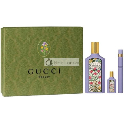 Gucci Flora Gyönyörű Magnolia 100ml EDP Spray, 10ml EDP Spray & 5ml EDP Ajándékcsomag