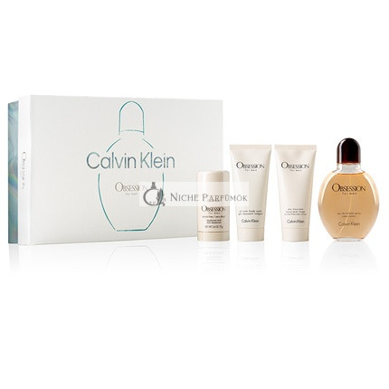 Calvin Klein Obsession For Men - Eau De Toilette 125 ml, Dezodoráns 75 ml, After Shave Balzsam 100 ml, Tusfürdő 100 ml