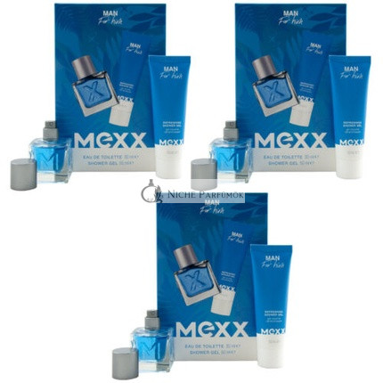 Mexx Ajándékcsomag Férfiaknak 3 x 30ml EDT Spray és 3 x 50ml Zuhanyzselé