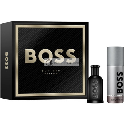 BOSS Férfi BOSS Bottled Parfum Ünnepi Ajándékcsomag, 50ml Parfum, 150ml Férfi Spray Dezodor