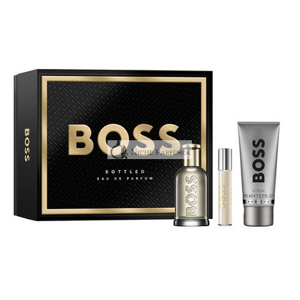 Boss Bottled Ajándékcsomag - Eau De Parfum Spray 100 ml, Eau De Parfum 10 ml, Tusfürdő 100 ml