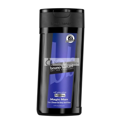 Bruno Banani Magic Man 3-in-1 Duschgel für Männer mit holzigem Fougère Duft, 250 ml