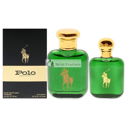 Ralph Lauren Polo Green Férfi EDT Spray 2 részes ajándékcsomag, 118ml