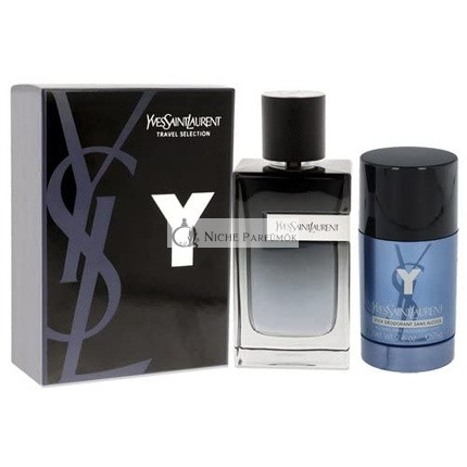 Yves Saint Laurent YSL Y 3,4 EDP Spray + 2,5 Dezodoráns Stift Férfiaknak 2 Darabos Készlet, 100 ml
