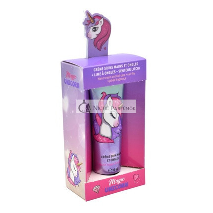 Take Care Einhorn Pflegecreme und Nagelfeile, Lychee Duft, vegan, Hydratation, Kinder, Junior 30ml