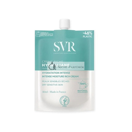 SVR Reichhaltige Gesichtscreme Intensive Feuchtigkeit Glycerin + Hyaluronsäure Creme für Empfindliche, Normale, Trockene, Dehydrierte Haut, 100% Natürliche Inhaltsstoffe, 50g
